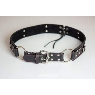 "D-Ring" Black Leather Belt