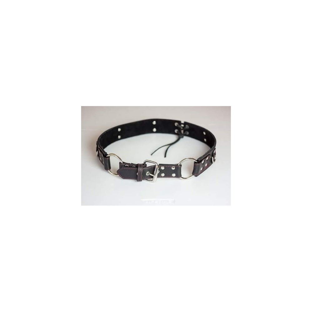 "D-Ring" Black Leather Belt