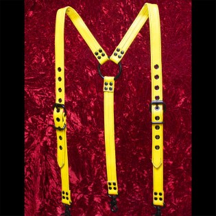 Yellow Leather Suspenders