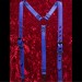 Blue Leather Suspenders - Black Hardware