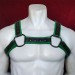 Black Leather with Kelly Green Outline H Harness